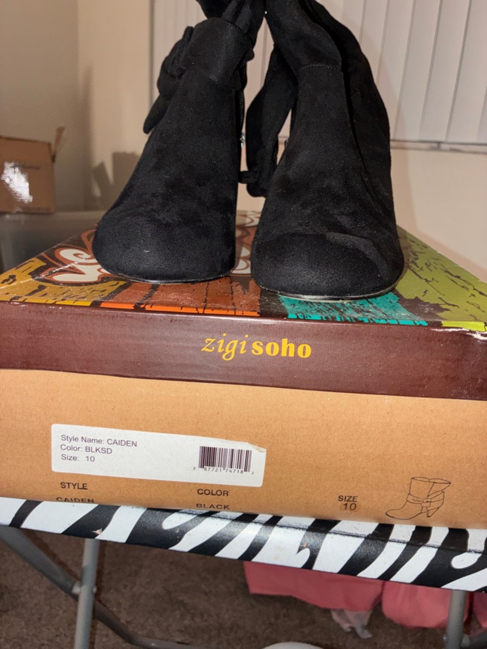 Zigi Soho Black Suede Ankle Tie Heeled Boots